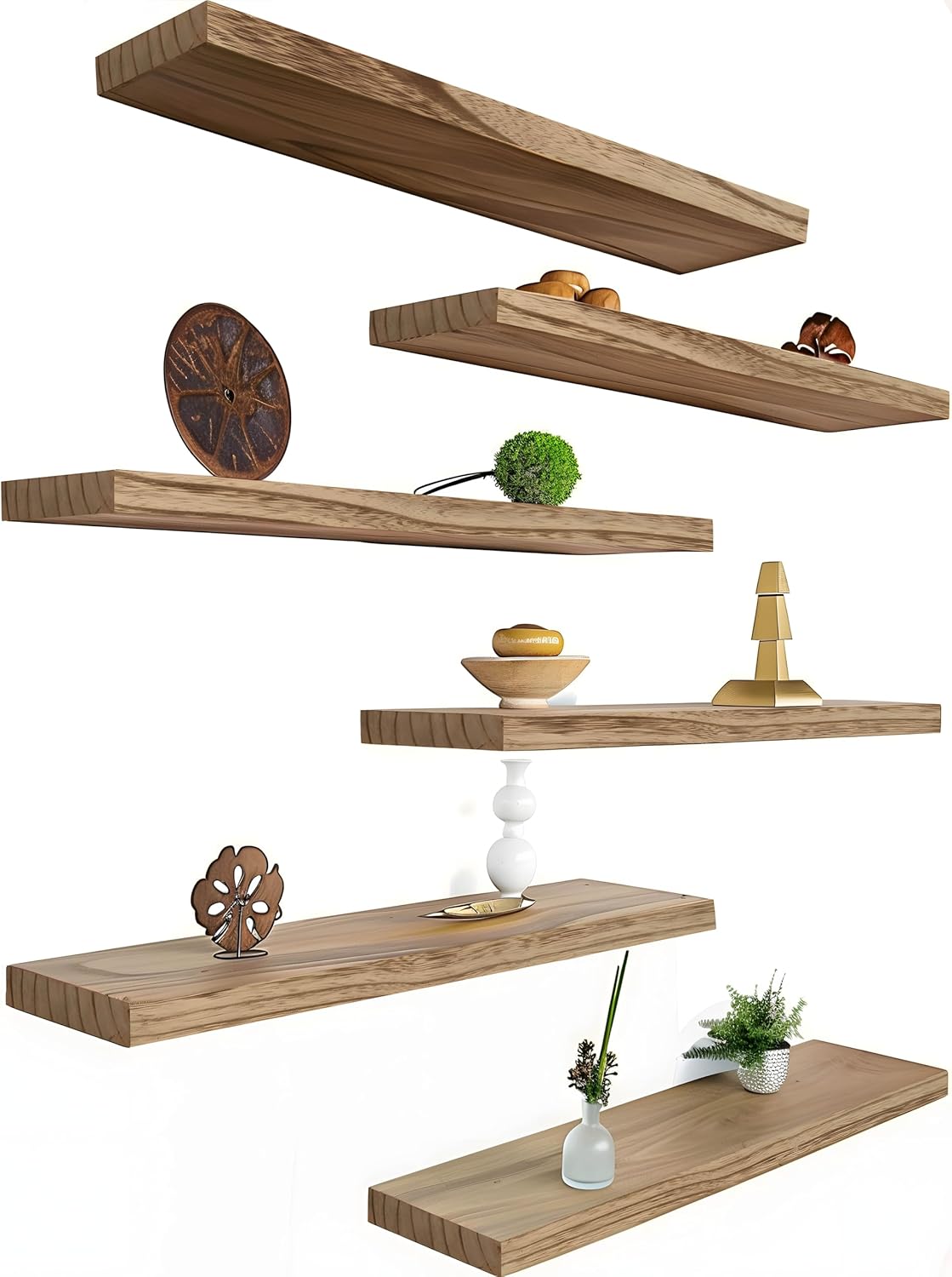 Wood Floating Shelves for Wall Decor, Rustic Wall Shelves for Bedroom Bathroom Kitchen Living Room