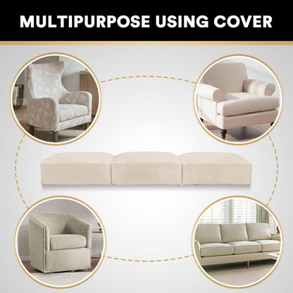 PrinceDeco Stretch Sofa Cushion Covers for Couches and Sofas,Soft Velvet Couch Seat Covers, Sofa
