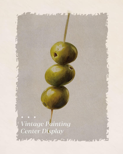 HUARCEY Gold Framed Wall Art for Living Room, Olive Skewers Painting Prints, Vintage Wall Decor for