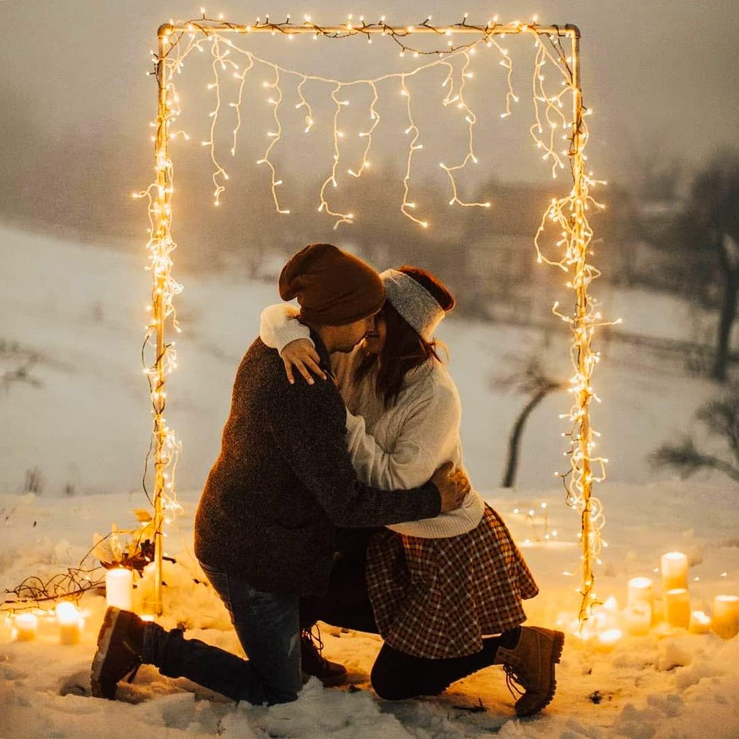 JMEXSUSS 200 LED Icicle Lights, 8 Modes Icicle Lights Indoor, Warm White Icicle Christmas String