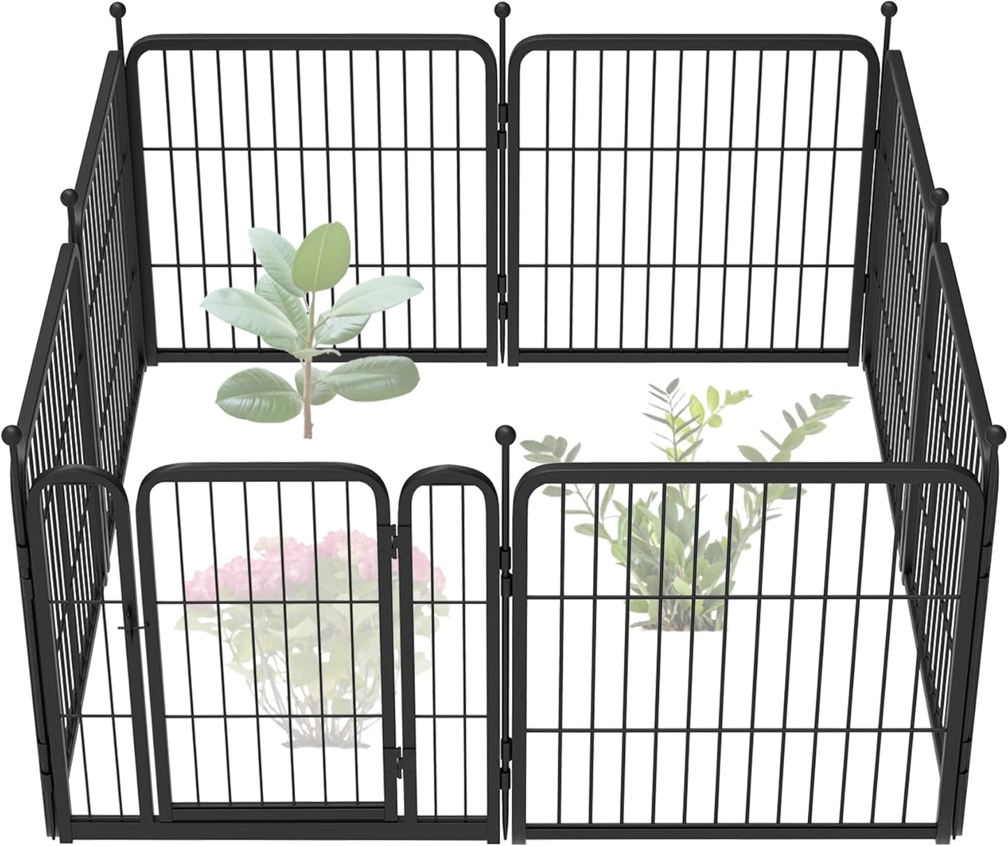 FXW Garden Fence Outdoor for The Yard – 24in(H) x 14.8ft(L) Heavy Duty Metal Animal Barrier for Dog
