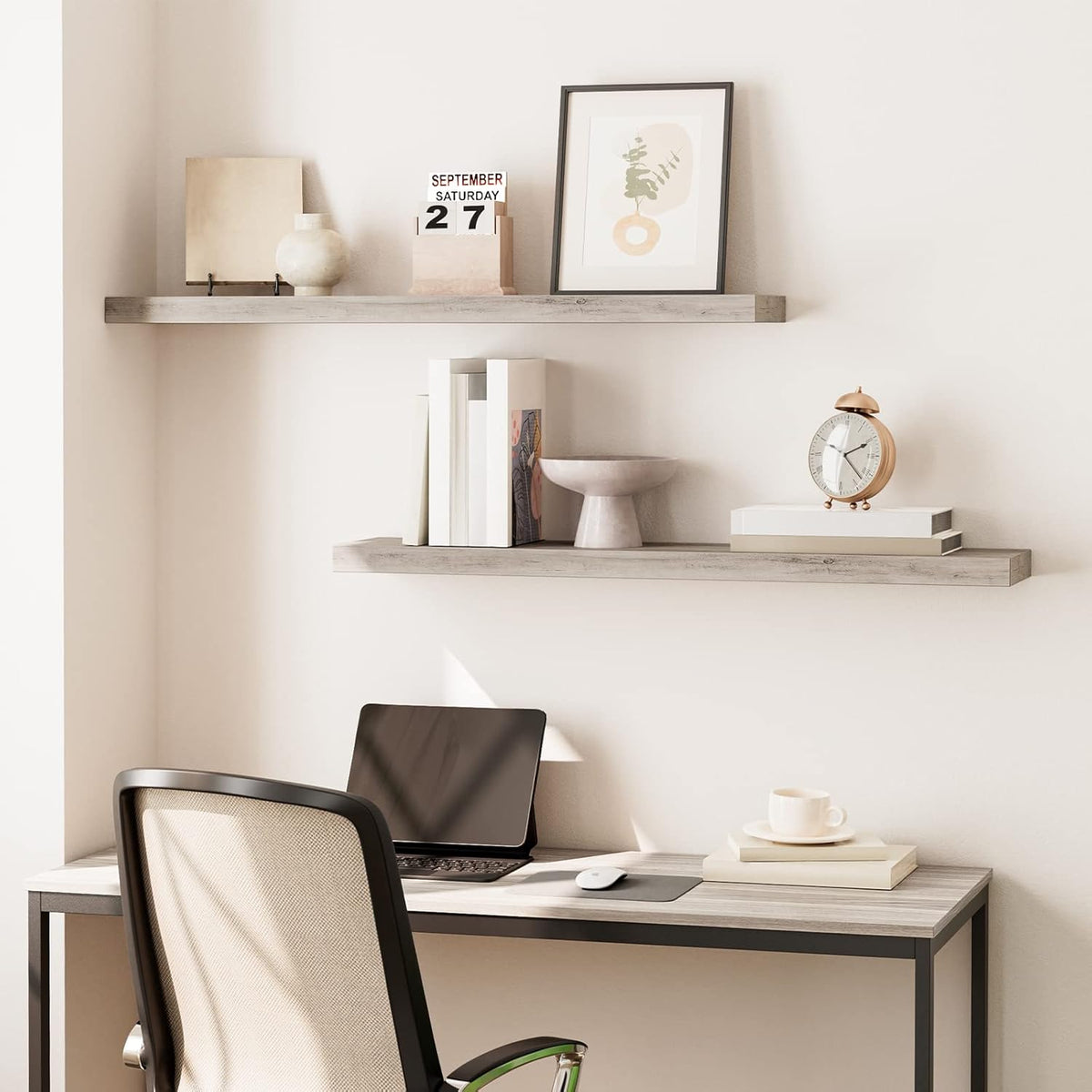 HOOBRO Floating Shelves for Wall, Wall Mounted Shelf Set of 2, 39.4" Hanging Shelf with Invisible
