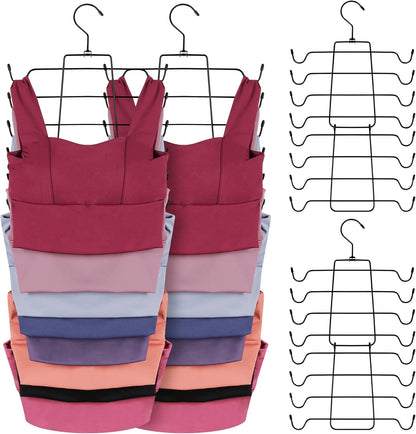 ZEDODIER Tank Top Hanger, 4 Pack Space Saving Bra Hangers, Non-Slip Hanging Sport Bras Holder