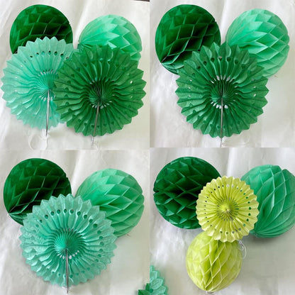 12pcs 6’’ 8’’ Honeycomb Balls Tissue Paper Fans Party Honeycomb Ball Fans Wall Decorations Tissue