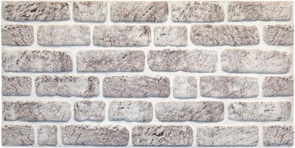 Dundee Deco 3D Wall Panels Faux Brick - Cladding, White Grey Stone Look Wall Paneling, Styrofoam