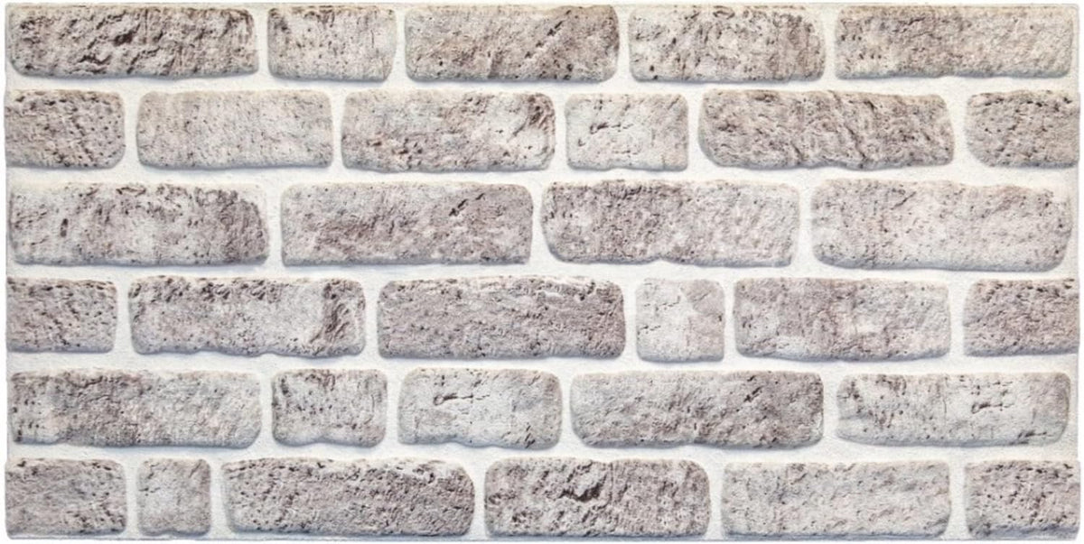 Dundee Deco 3D Wall Panels Faux Brick - Cladding, White Grey Stone Look Wall Paneling, Styrofoam