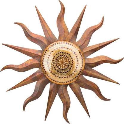 Regal Art & Gift Rainbow Copper Large Metal Sun Wall Decor - 36 Inch | Indoor Outdoor
