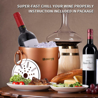 Ice Bucket with Lid, Scoop, Tongs and Strainer - Well Made Insulated Stainless Steel Keep Ice