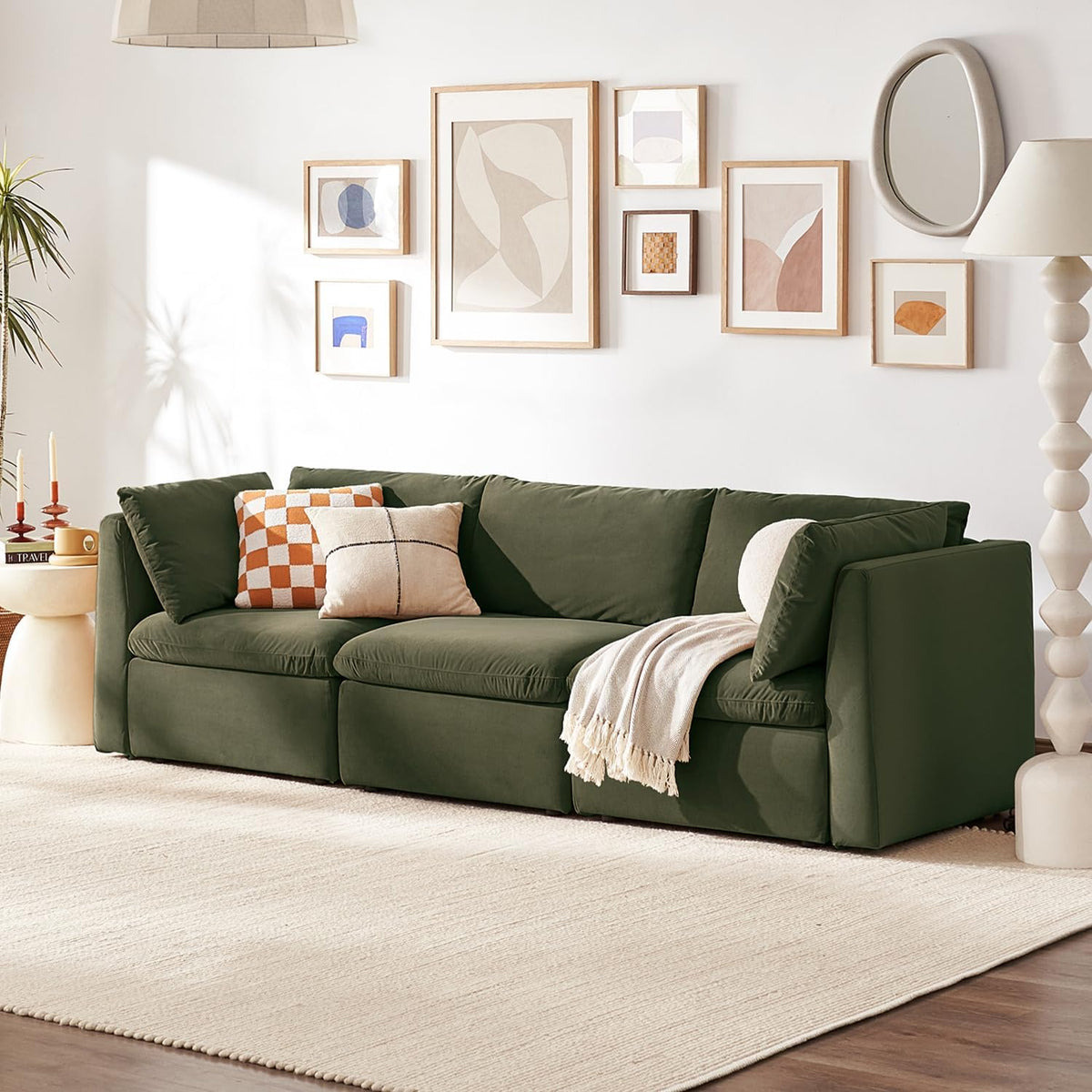 mopio Oversized Modular Sectional Sofa with Fully Removable Covers and Storage, Convertible U