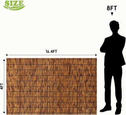 1 Pack Natural Reed Fence,4FT X 16.4FT Bamboo Fencing Privacy Reed Screening for Outdoor, Gallery