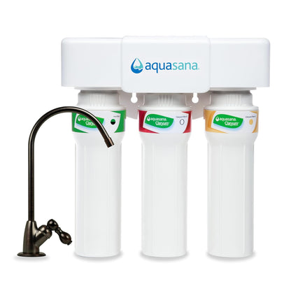 Aquasana Under Sink Water Filter System - Reduces PFAS, Lead, & Chlorine in Drinking Water - Under