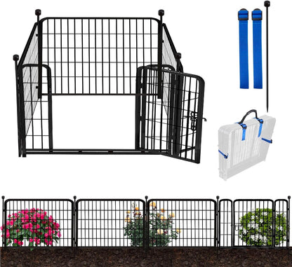 ADAVIN Dog Playpen Outdoor, 24in(H) x 9.8Ft(L) 4 Panels Animal Fence for Yard, Low Threshold
