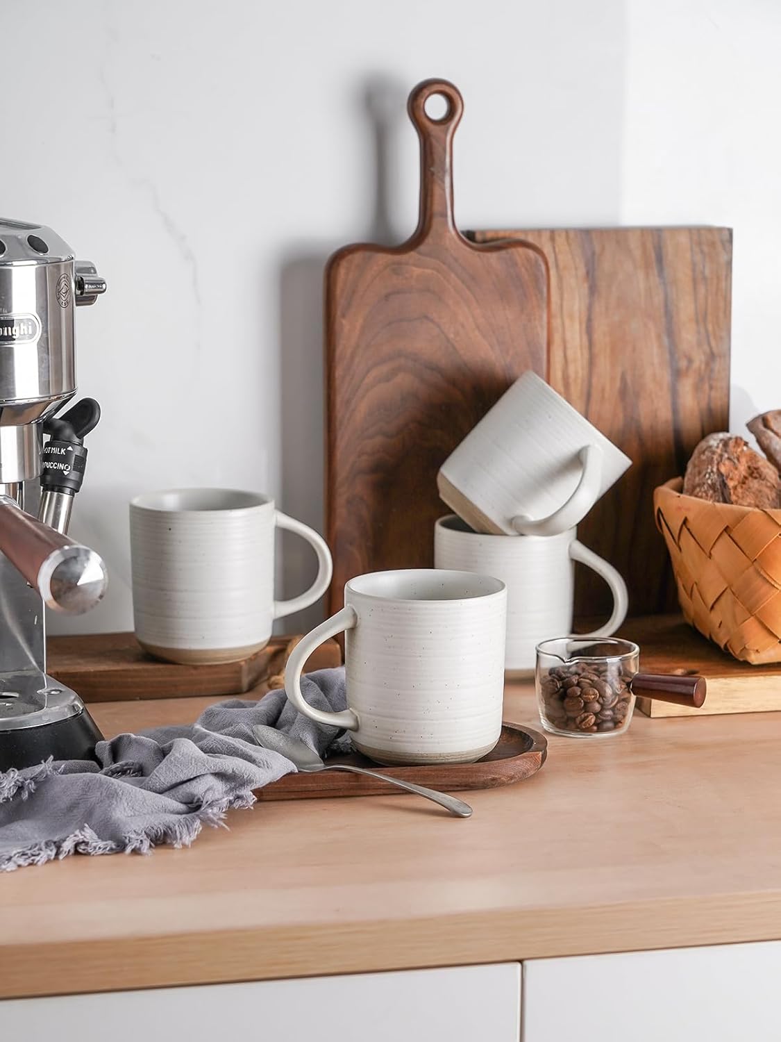 Kanwone Coffee Mugs 16oz, Stoneware Mugs Set, Ceramic Coffee Cups with Handle for Latte, Hot Tea