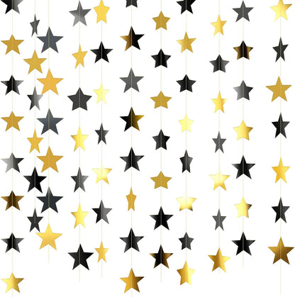 Patelai Glitter Star Garland Banner Decor 130 Feet Star Hanging Bunting Banner Twinkle Backdrop for
