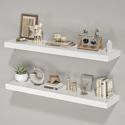 Floating Shelves for Wall,40" W x 8" D x 1.5" H, Wooden Wall Mounted Display Shelves with Invisible