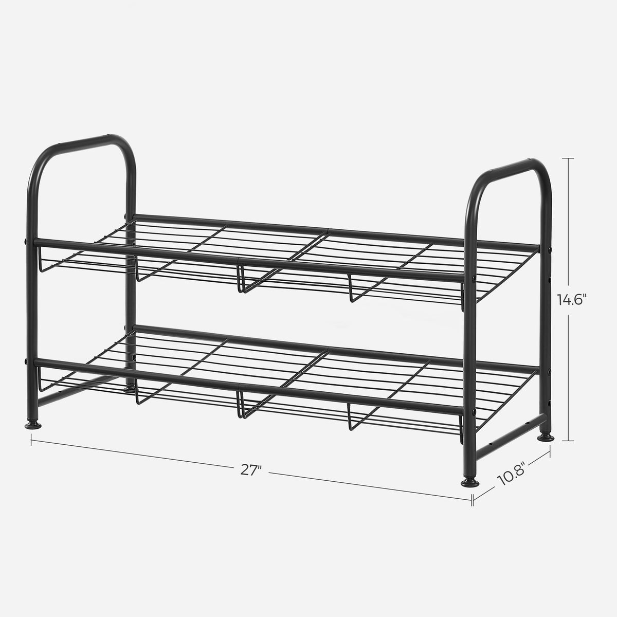 SONGMICS Shoe Rack, 2 Tier Shoe Organizer for Closet, Holds up to 8 Pairs of Shoes, Shoe Rack for