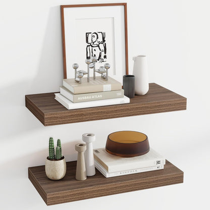 24 Inch Floating Shelves, 12 Inch Deep Floating Shelves for Wall, Floating Shelf with Invisible