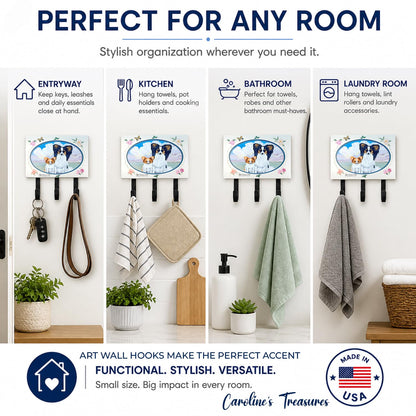 Caroline's Treasures 7243TH68 Papillon Leash or Key Holder, Wall Hooks, Key Hooks Holder, Coat Rack
