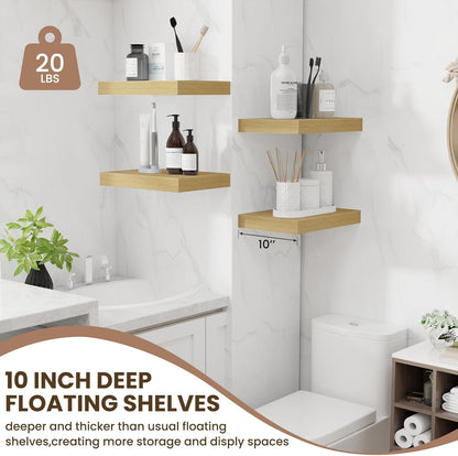 Fun Memories Floating Shelves for Wall - 10 x 16 Floating Shelf - Rustic Wood Storage Shelf - Wall