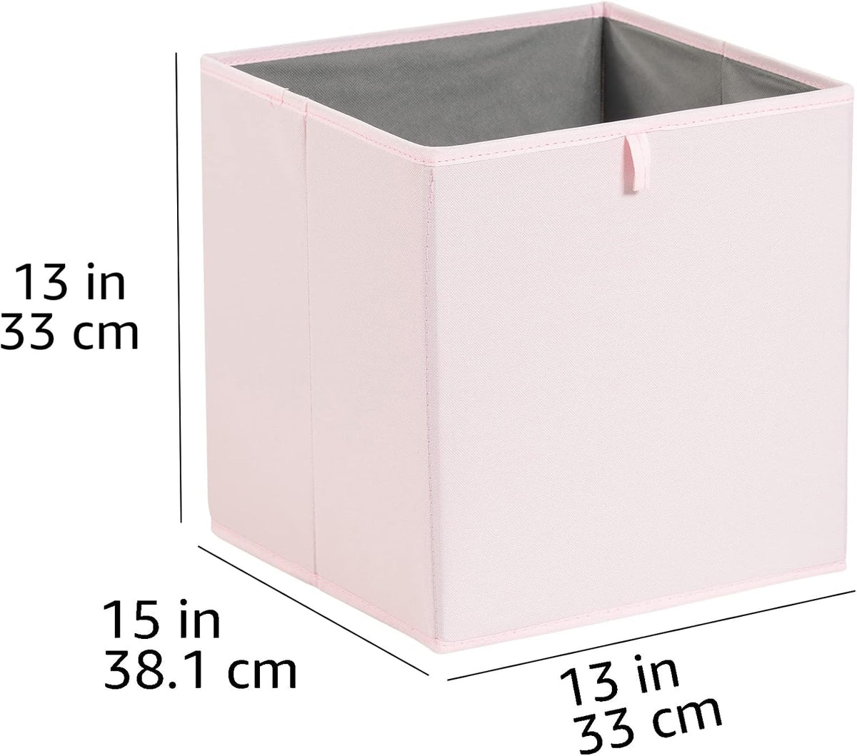 Amazon Basics Cube Organizer Bins, Collapsible Storage Baskets for Shelves, Peony Pink, Pack of 6
