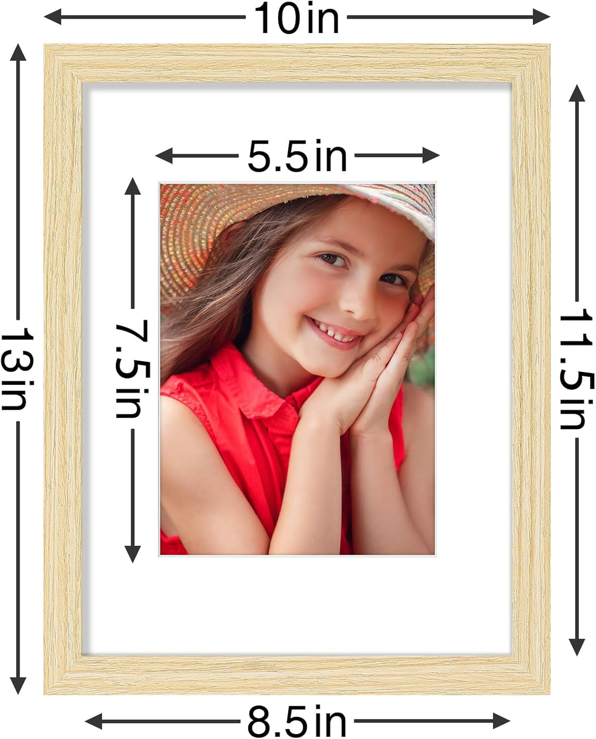 Vittanly 9x12 Picture Frames Set of 9, Shatter Resistant Plexiglass, Display 6x8 Pictures with Mat