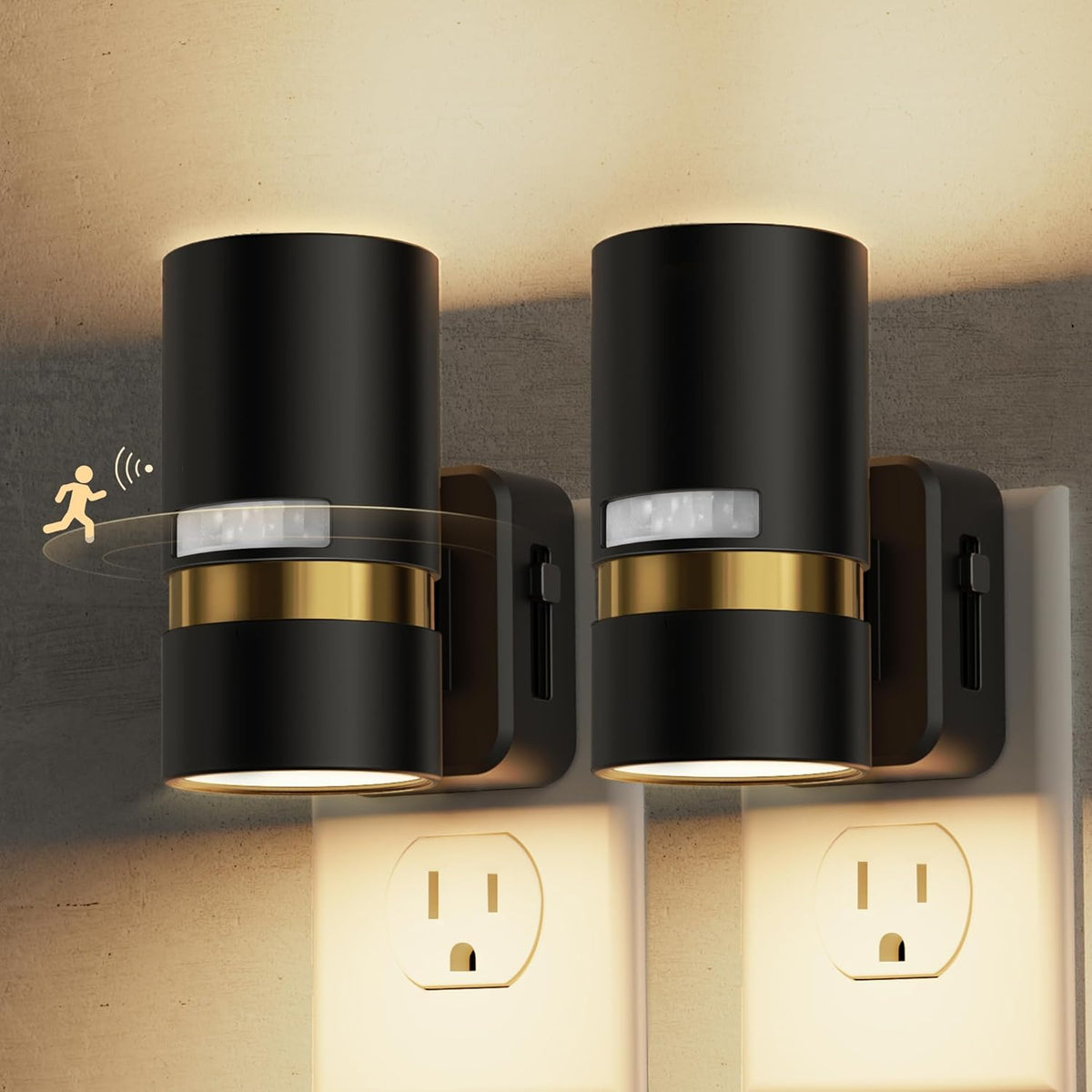 L LOHAS LED Motion Sensor Night Light Plug in, Night Lights Plug into Wall with Adjustable