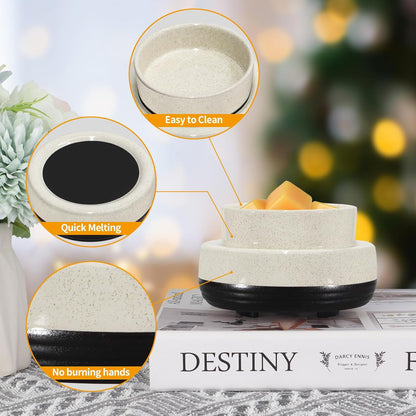 Wax Melts Warmer, Ceramic Candle Melter Melting Wax 3-in-1 Oil Burner Electric Fits Yankee Large