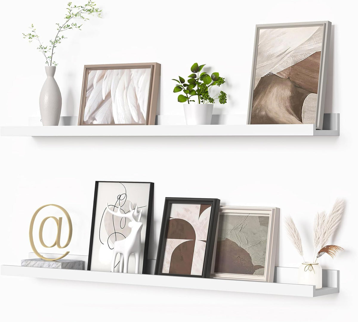 Heimlove Picture Ledge Shelf, Floating Shelves Set of 2, 36 Inches Picture Shelf for Wall with