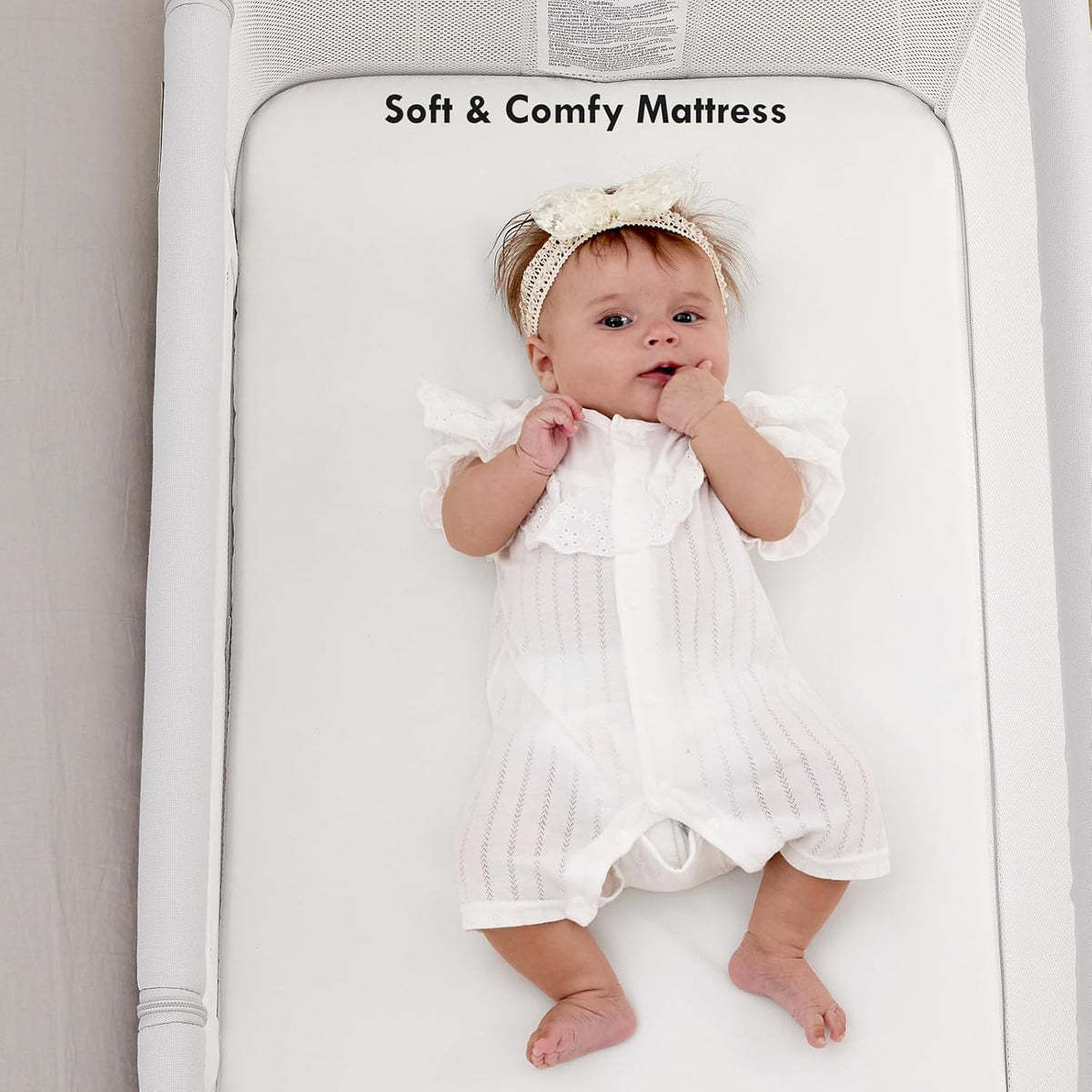 Baby Bassinet Bedside Sleeper, 3-in-1 Rocking Bassinet for Baby with 6-Level Height Adjustable, 4
