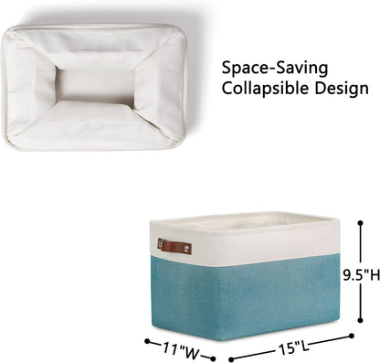 DULLEMELO Storage Baskets for Shelves, Fabric Collapsible Rectangular Storage Bins for Shelves