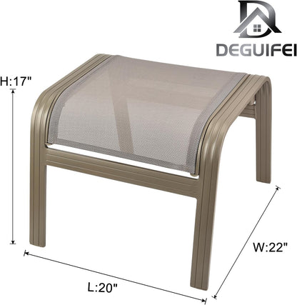 Outdoor Ottoman Patio Footstools Assembled Aluminum Footrest Side Table Small Chair Patio Ottoman
