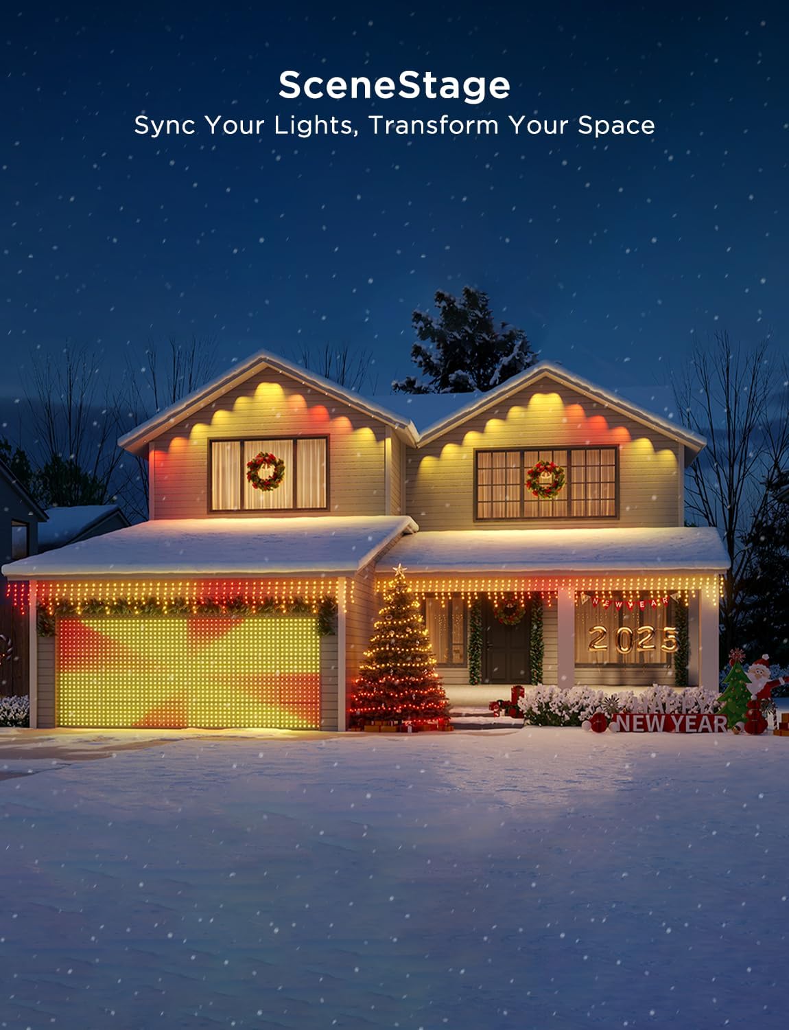 Govee Curtain Lights 2, Smart LED Curtain Light with DIY GIF AIGC, 1040 LEDs, RGBIC Color Changing
