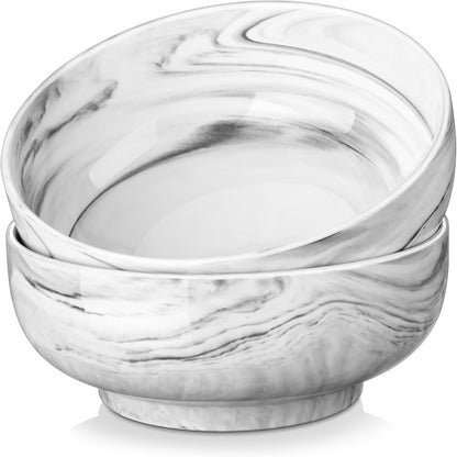 MALACASA Large Serving Bowls, 60 OZ (8'') Salad Bowls Set of 2, Ceramic Mixing Bowls for Kitchen