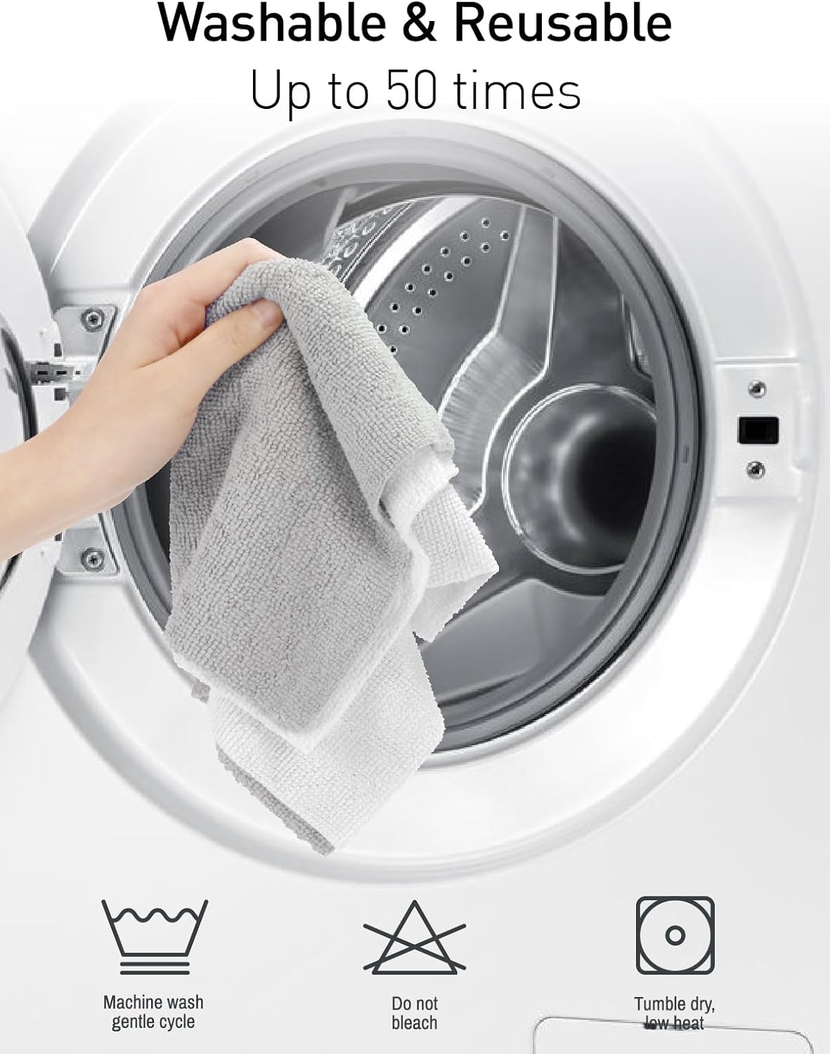 Fantasticlean Microfiber Cleaning Cloth Roll -40 Pack, Tear Away Microfiber Towels, 12" x 12"