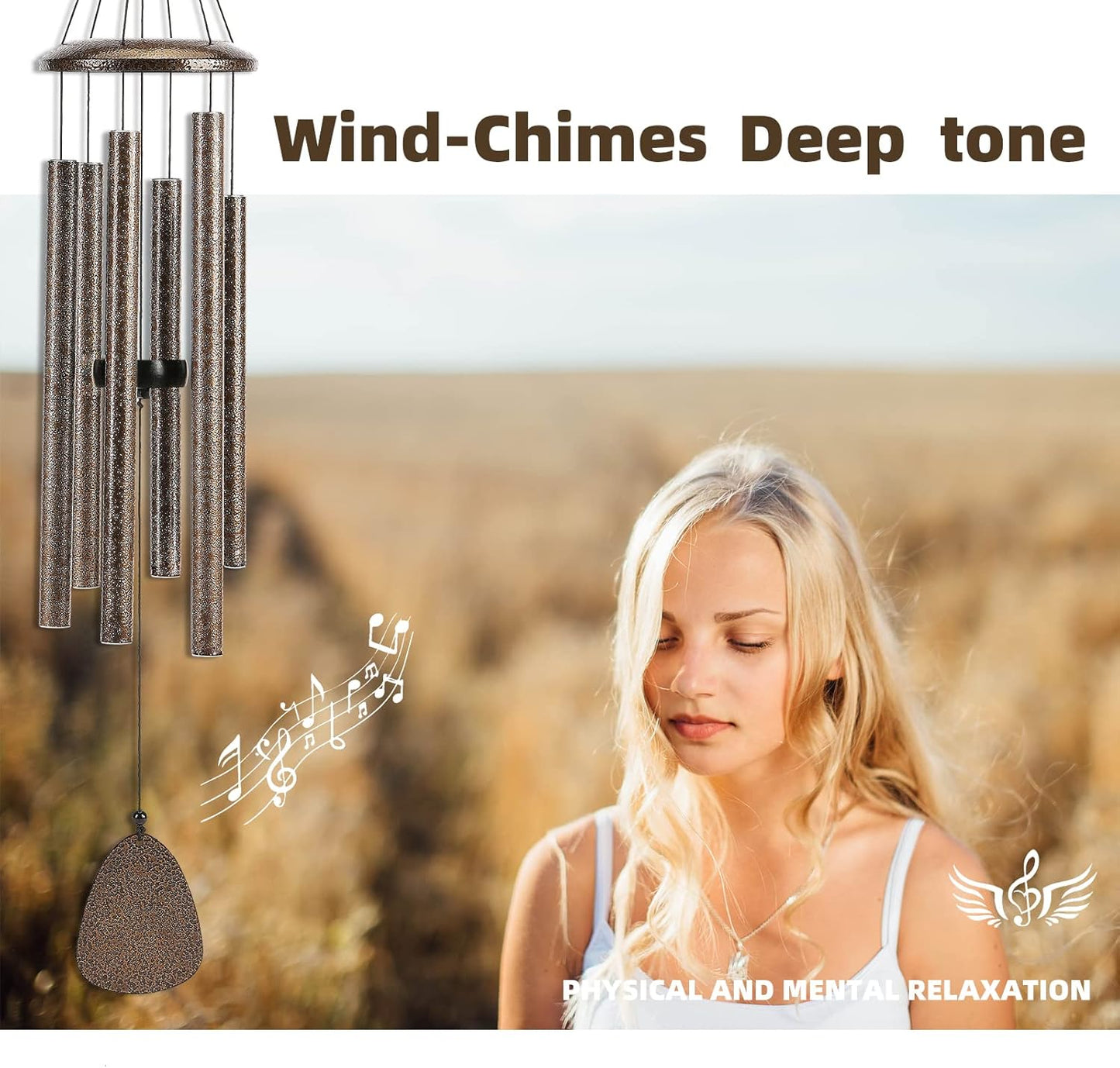 Wind-Chimes-Outdoor-Deep-Tone, Large Soothing Melodic Tones Windchimes, Wind Chimes for Outside