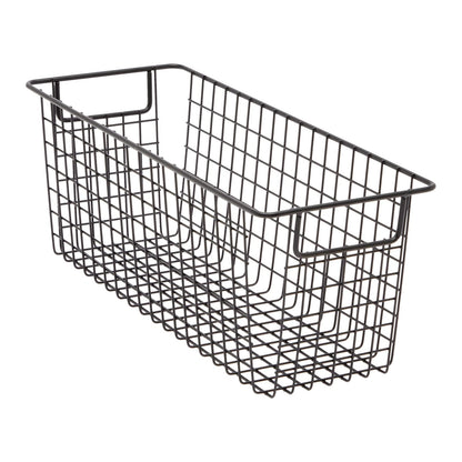 Farmlyn Creek Metal Wire Narrow Baskets - Rust-Resistant Pantry Organizer Storage - Sturdy Handles