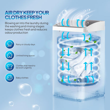 ROVSUN 17.8LBS Portable Washing Machine, Full-Automatic Electric Laundry Machine with Stainless