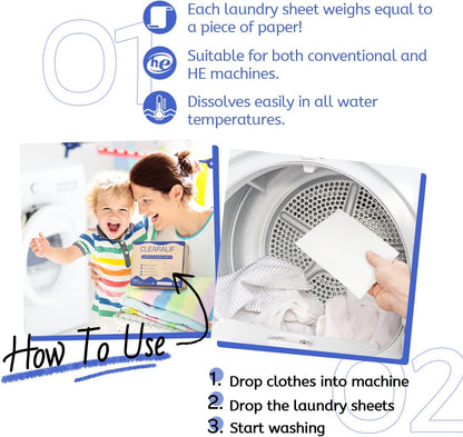 Laundry Detergent Sheets Up to 320 Loads, Fresh Linen - Great For Travel,Apartments