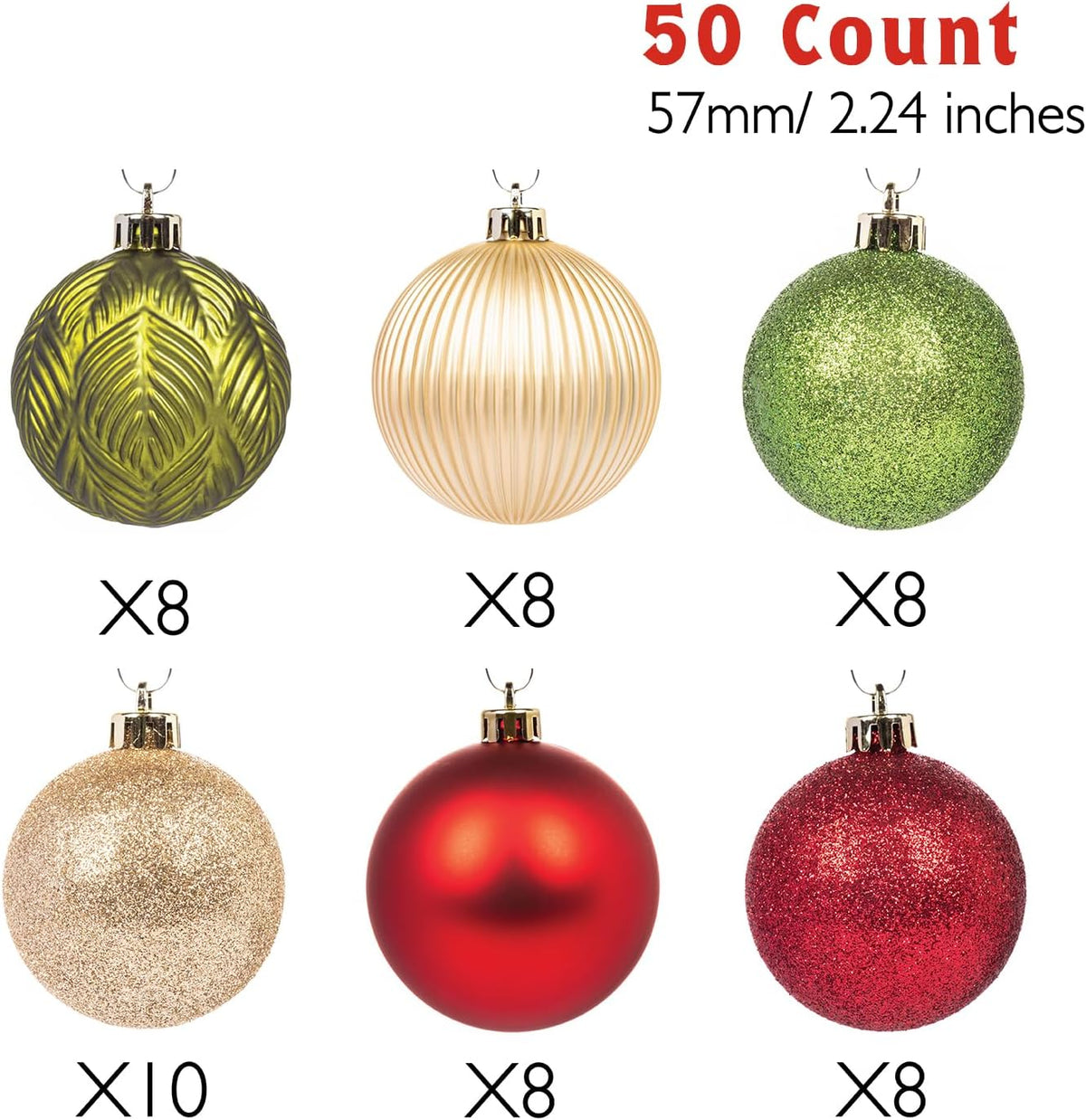 Every Day is Christmas Ornaments, Shatterproof Christmas Tree Ornament Set, Christmas Balls