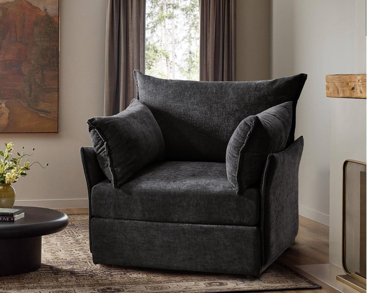 Oversized Accent Chair, Upholstered Modern Sofa Chair with Removable Backrest & Detachable Cover
