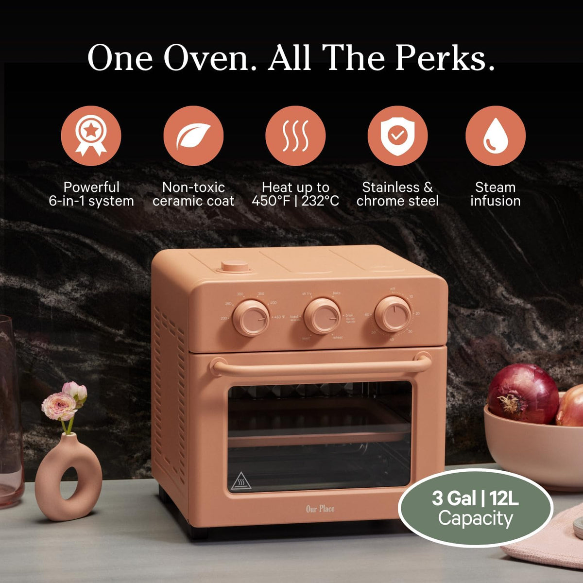 Our Place Wonder Oven | 6-in-1 Air Fryer & Toaster Oven with Steam Infusion | Compact, Countertop