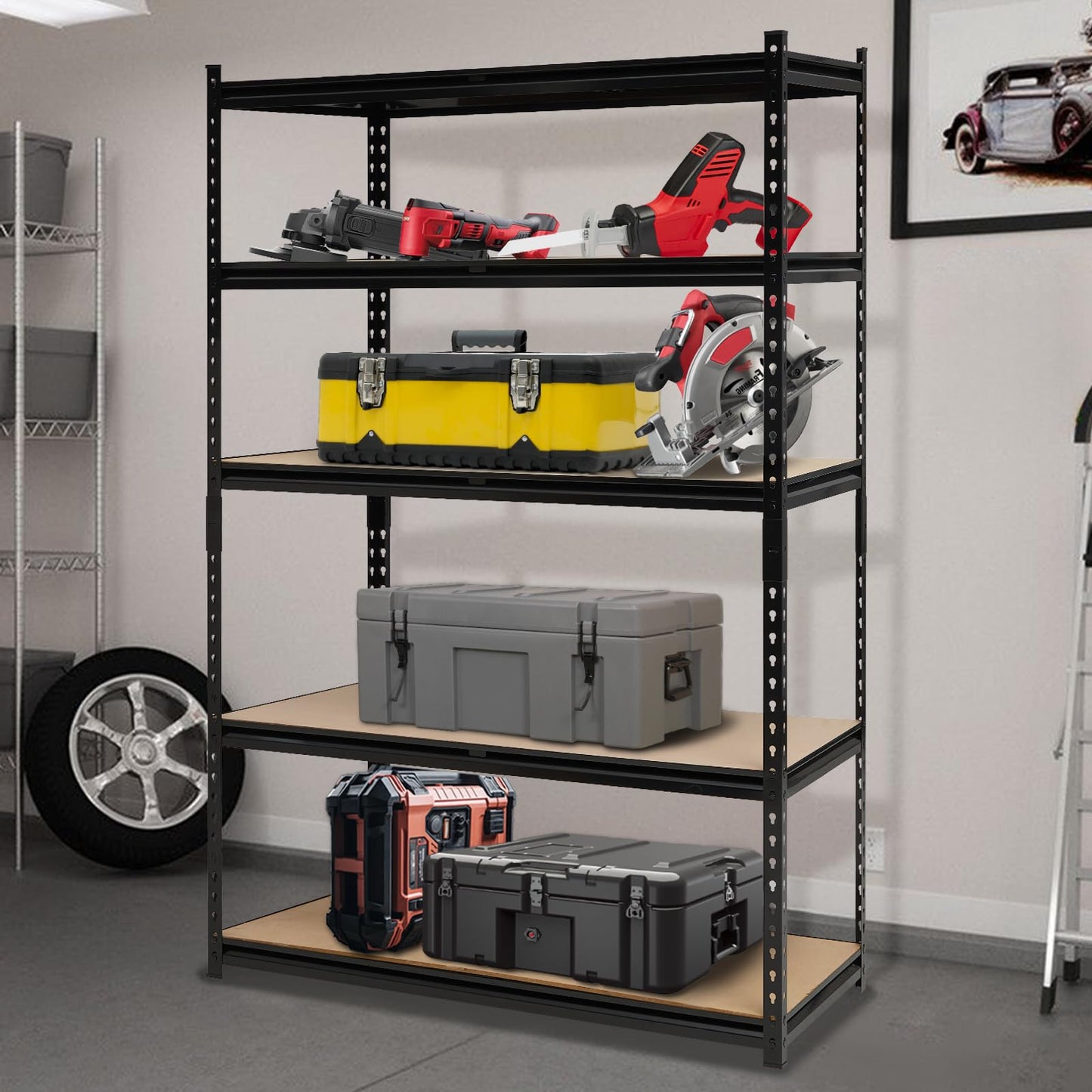 Heavy Duty Garage Shelving Units,5-Tier Adjustable Storage Shelves