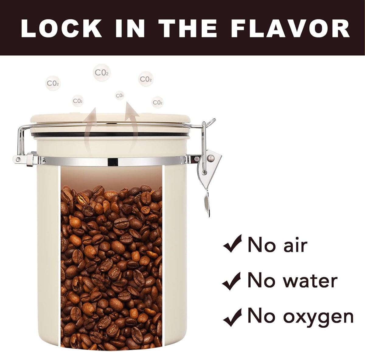 ShanSon Coffee Canister Airtight Coffee Container Stainless Steel Coffee Bean Storage Container