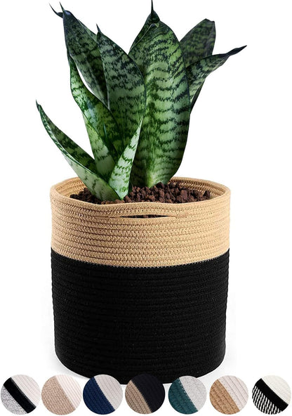 Woven Cotton Rope Plant Basket for 10" Flower Pot Floor Indoor Planters Flower Pot, Home Decor