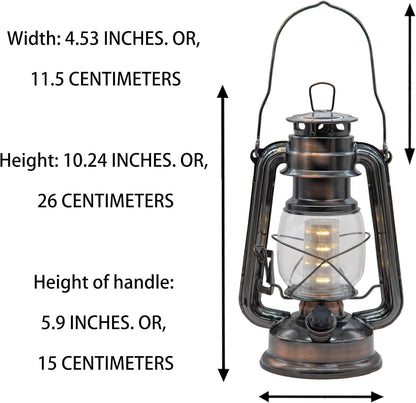 YAKii LED Vintage Lantern Metal Hanging Hurricane 12 LED Dimmer Switch Warm White Battery Operated