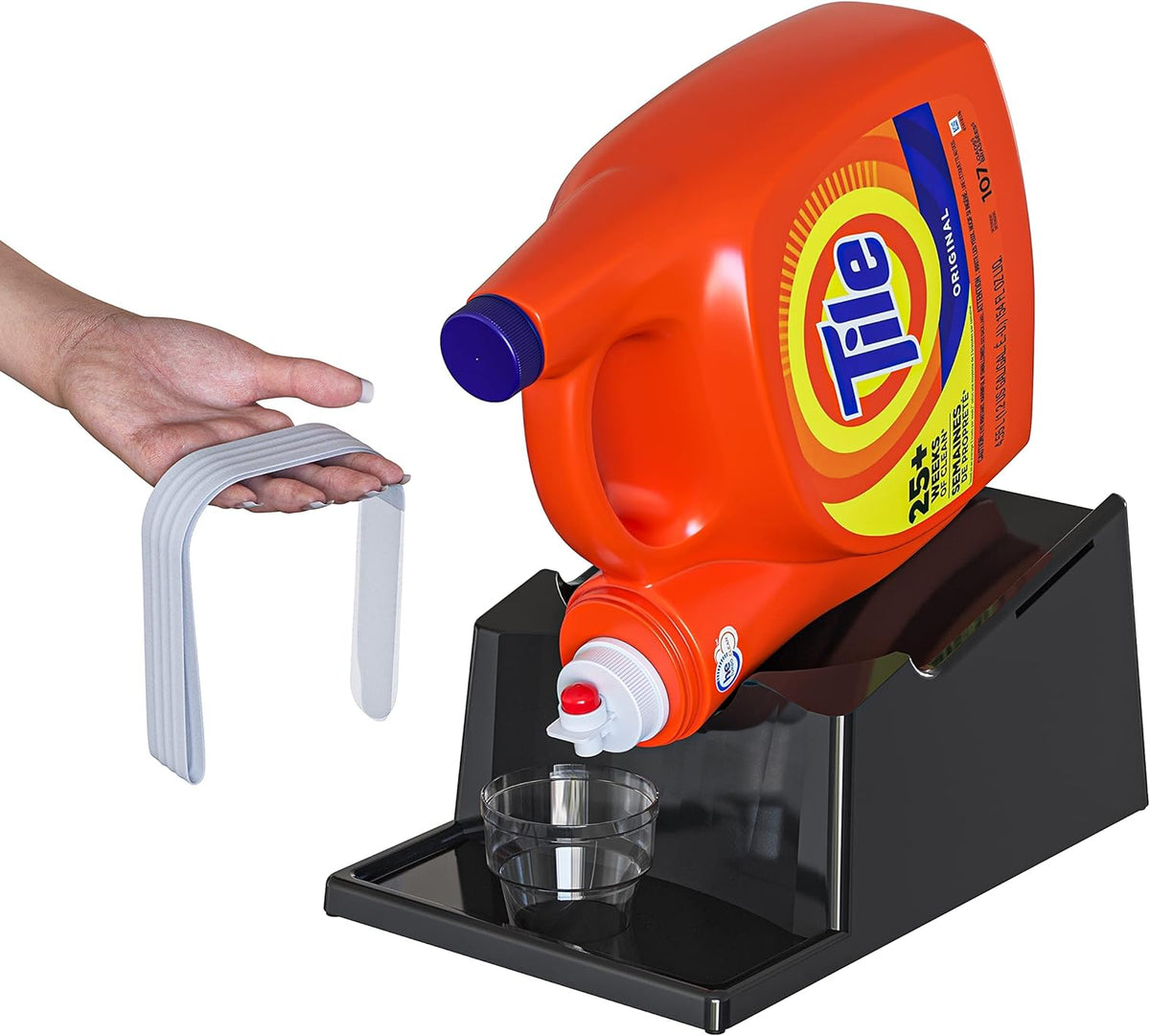 TidyFriend 2 Pack Liquid Laundry Detergent Holder Stand with Drip Tray & Rubber-Grip Feet, Stand