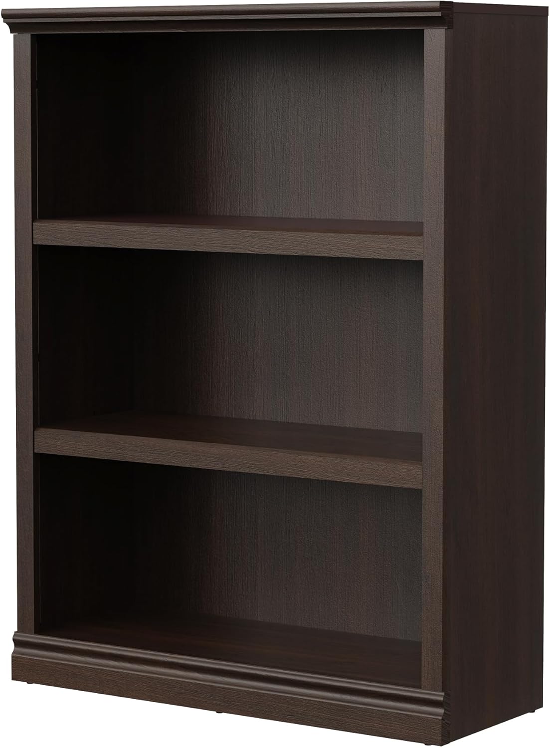 43 in Tall Bookcase, 3-Tier Bookshelf Open Storage, 33 inch Wide Floor Standing Indoor Furniture