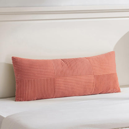 Fancy Homi Set of 2 Coral Boho Long Lumbar Body Decorative Throw Pillow Cover 14x36 Inch for Bed