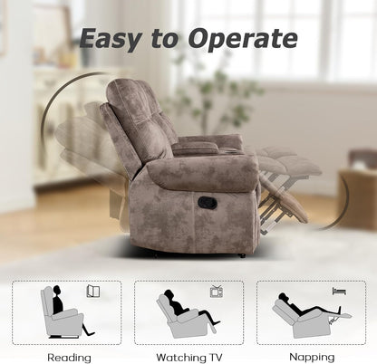 EBELLO 2 Pieces Reclining Couch Furniture Set for Living Room, 1 Seat Power Recliner Chair and a