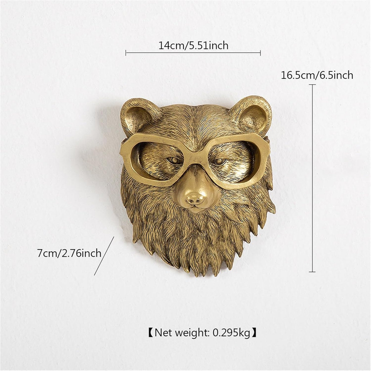 GUASDIE Animal Heads Wall Decor, Gold Vintage Decor Sculpture Resin Animal Head Wall Hanging Unique